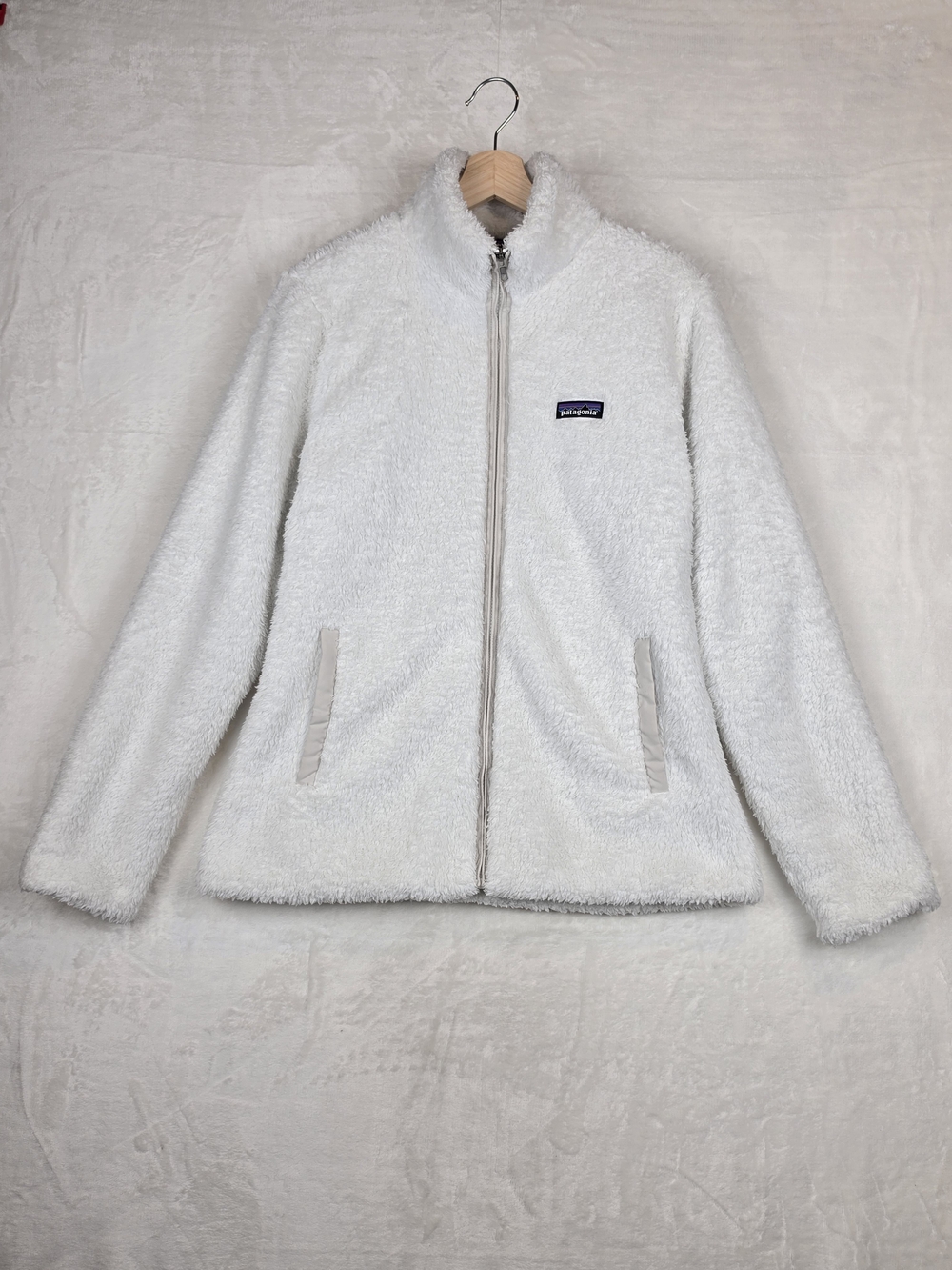 Patagonia Los Gatos Fleece Jacket‎ Womens L White Full Zip Sherpa 25211